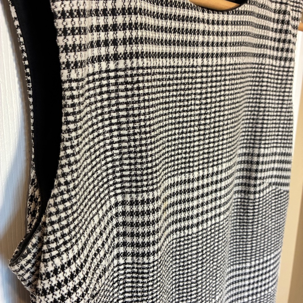 Calvin Klein Houndstooth Sheath Dress Black White Size 6 - Picture 2 of 7